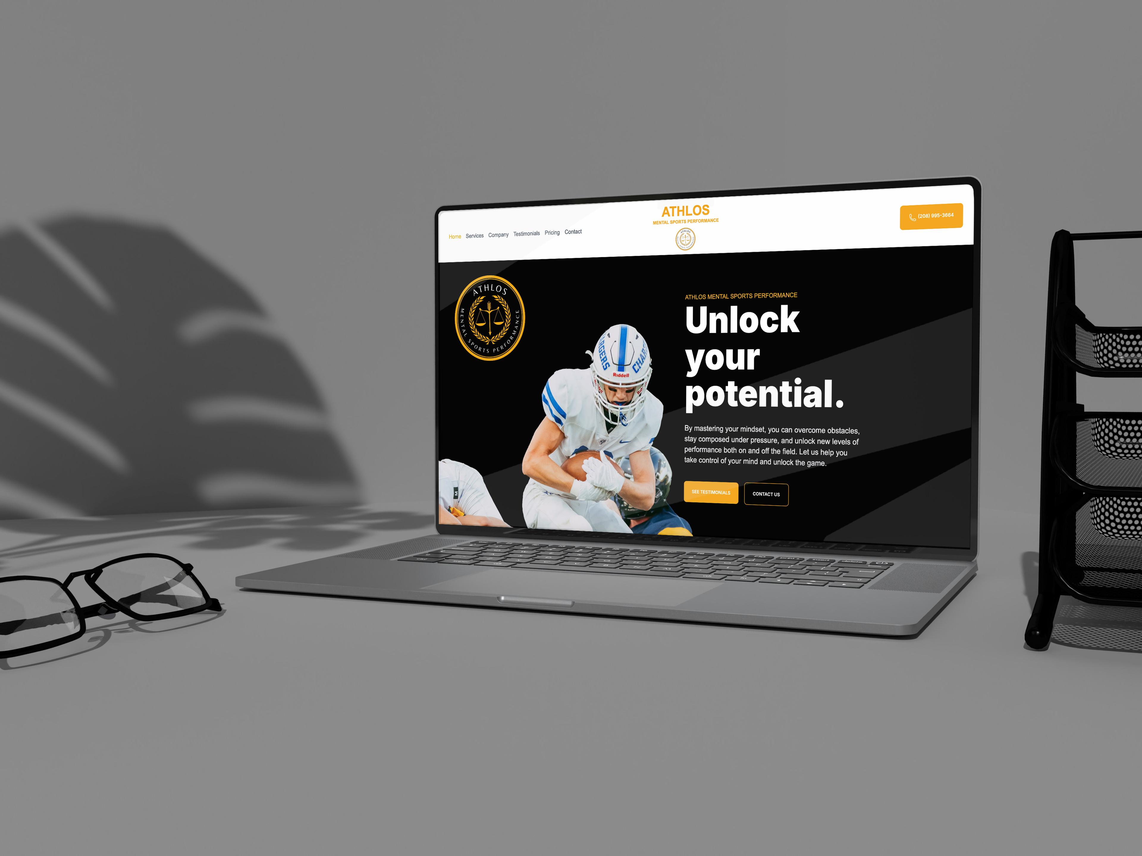 Screen shot of Athlos Mental Sports Performance website