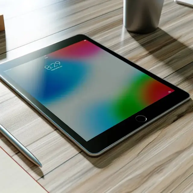 table top with tablet