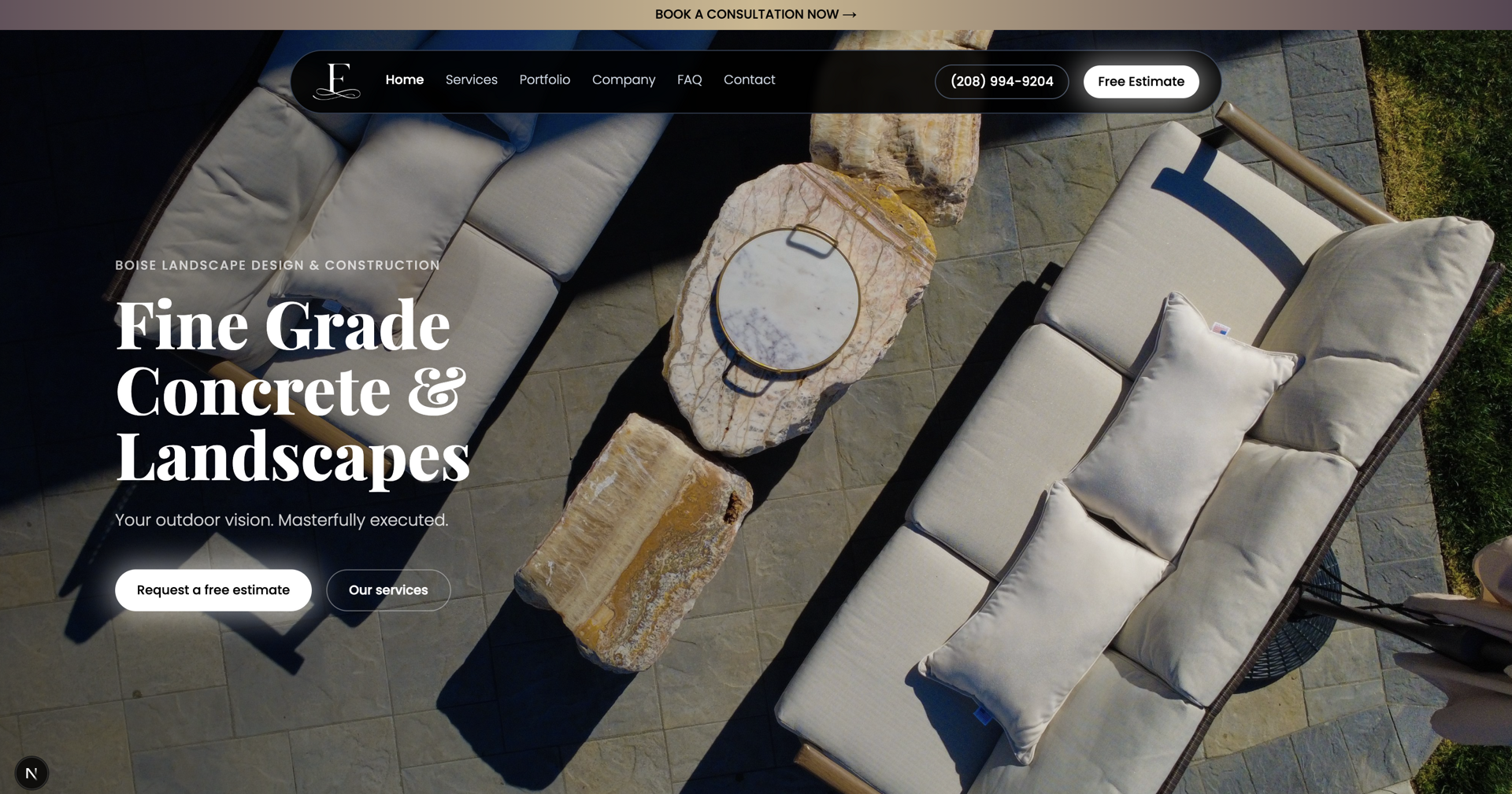 Fine grade landscaping project